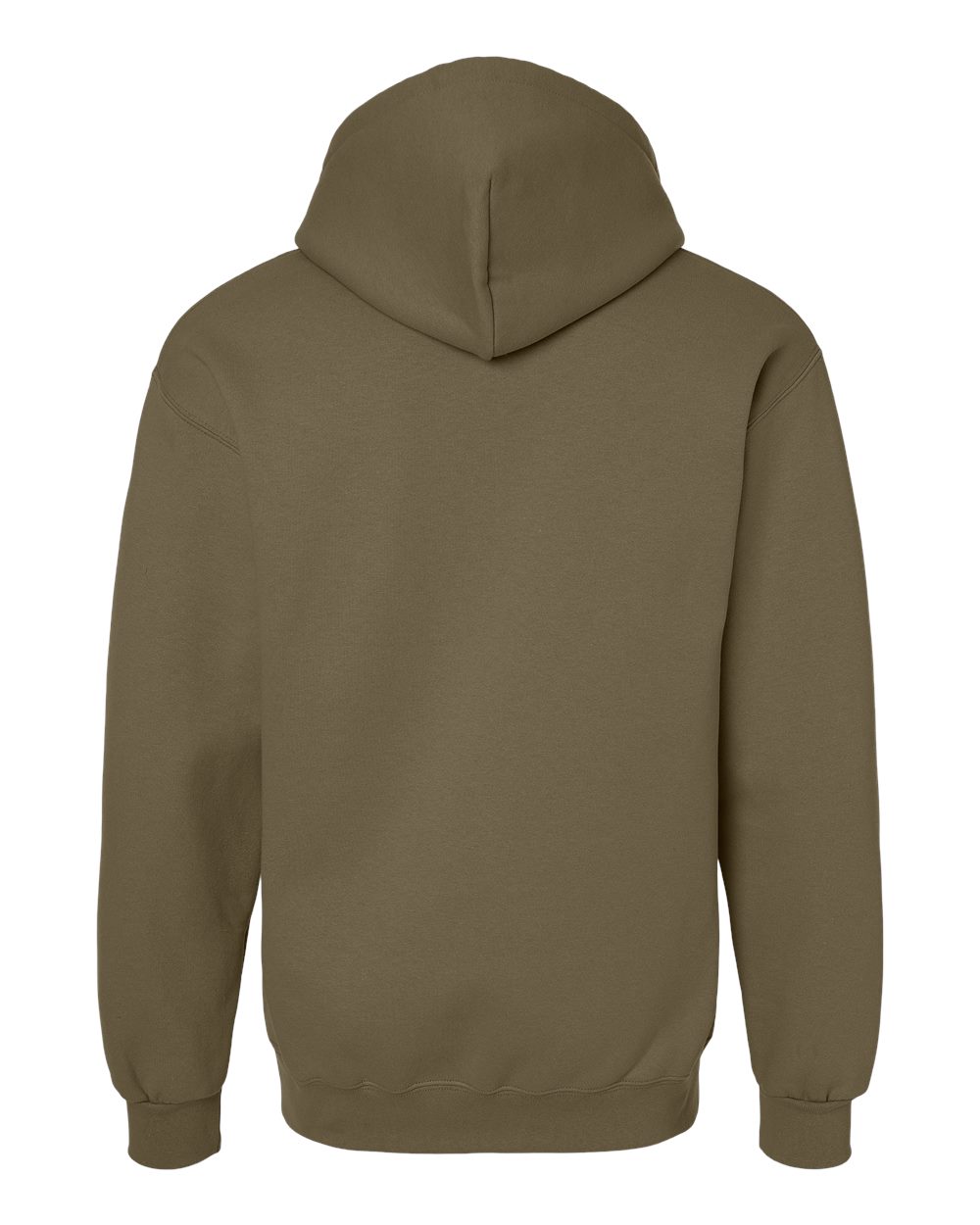 Rear View of Olive Hammer™ Maxweight Hooded Sweatshirt - 19500