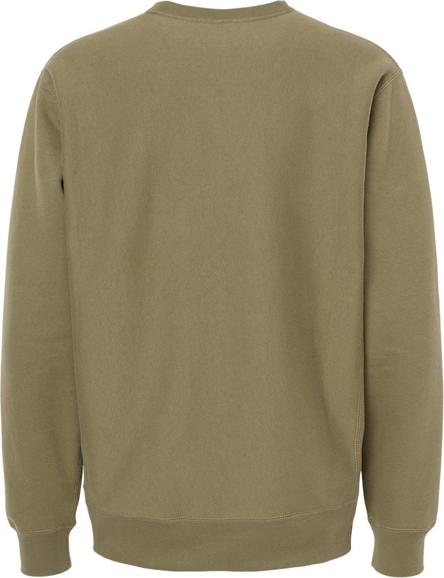 Rear View of Olive Legend - Premium Heavyweight Cross-Grain Crewneck Sweatshirt - IND5000C