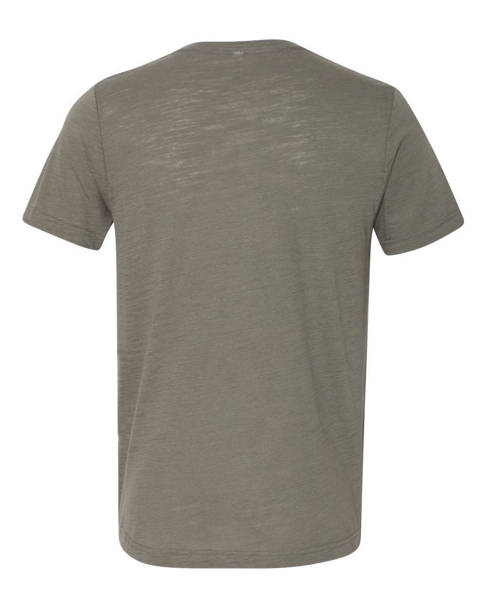 Rear View of Olive Slub Texture Tee - 3650
