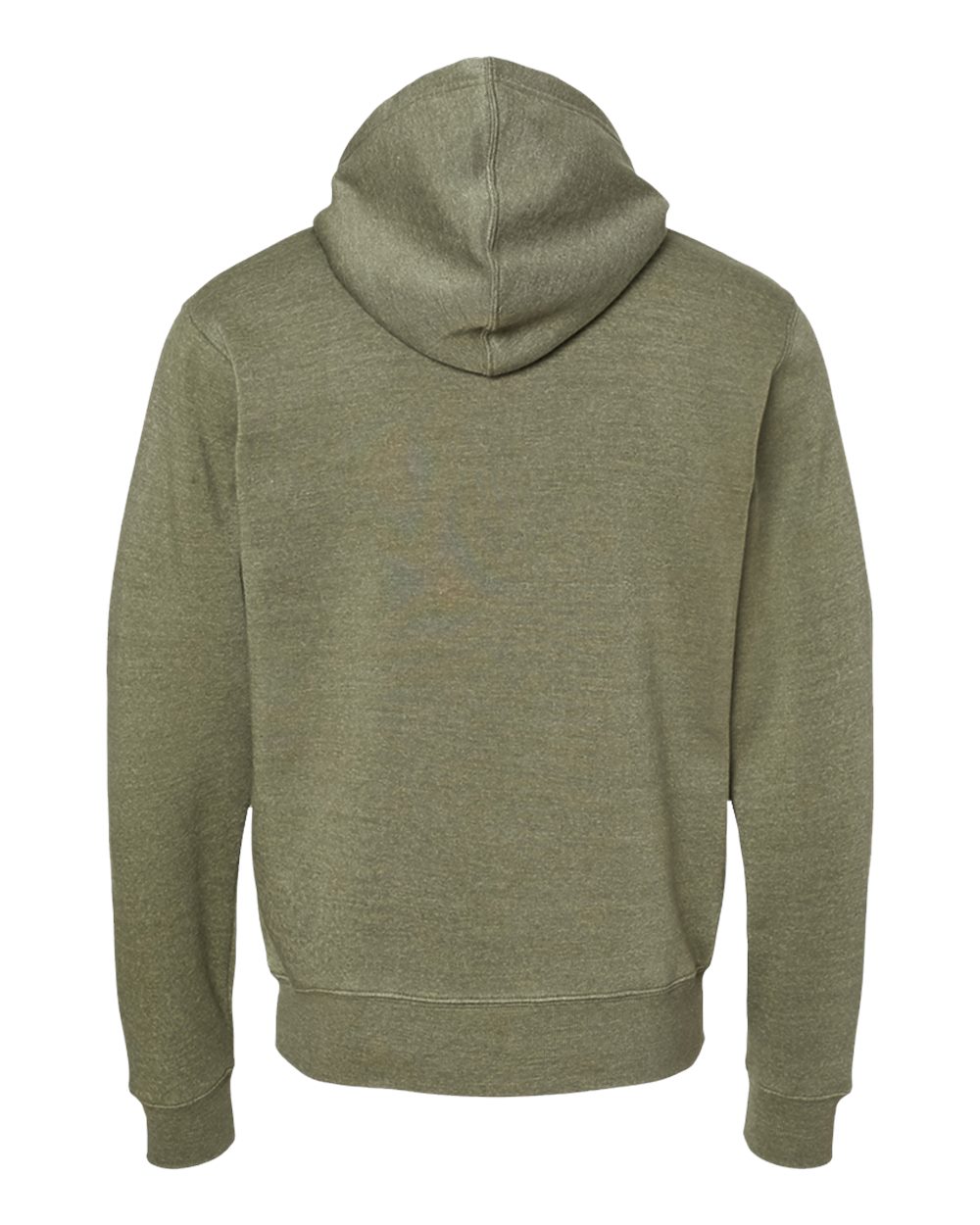 Rear View of Olive Triblend Triblend Full-Zip Hooded Sweatshirt - 8872