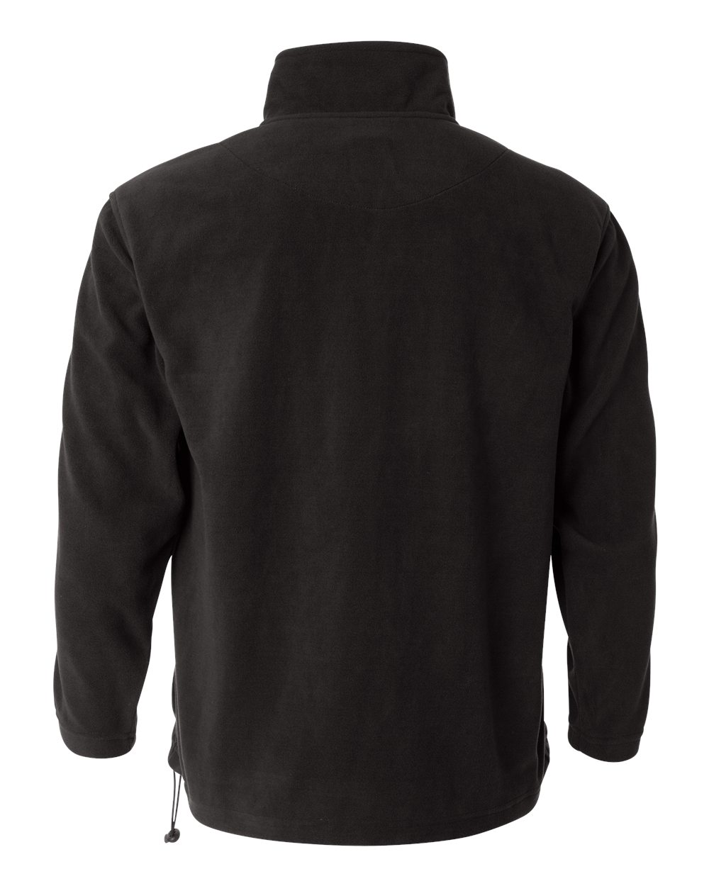 Rear View of Onyx Black Microfleece Quarter-Zip Pullover - 3351