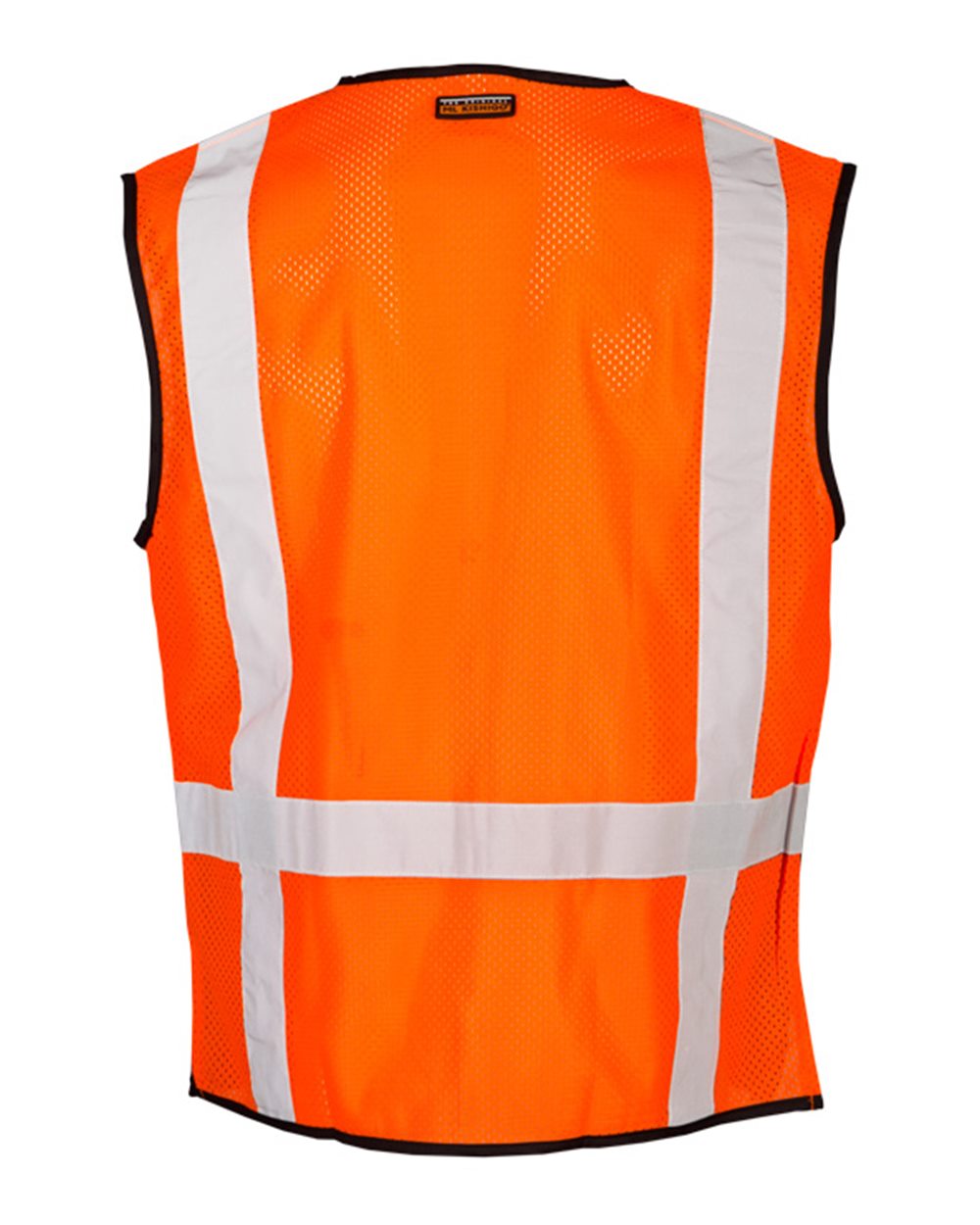Rear View of Orange - 1529 Black Bottom Mesh Class 2 Vest - 1509