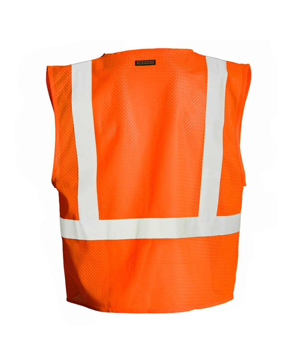 Rear View of Orange 4 Pocket Hook-and-Loop Mesh Vest - 1083-1084
