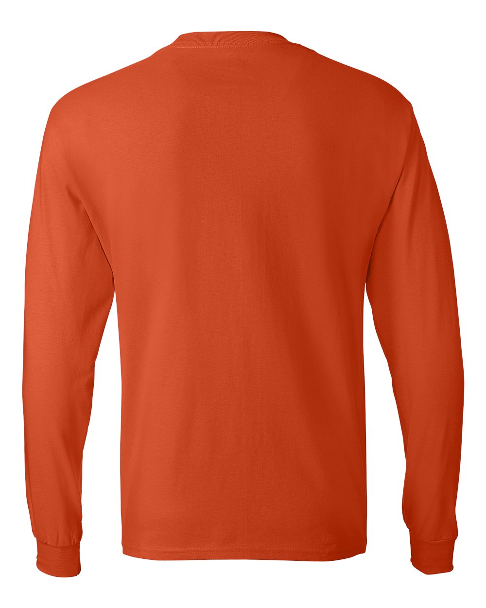 Rear View of Orange Authentic Long Sleeve T-Shirt - 5586