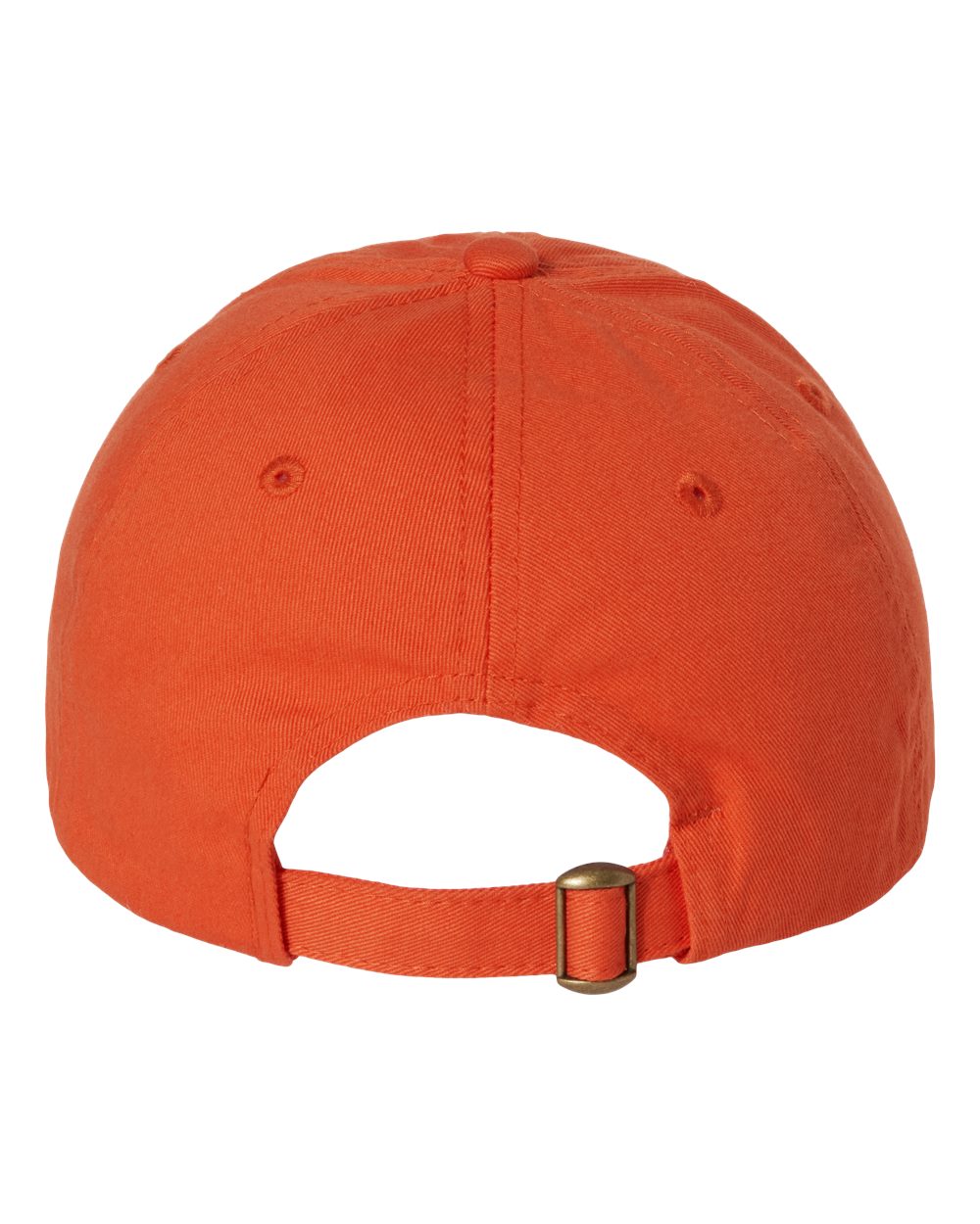 Rear View of Orange Bio-Washed Classic Dad Hat - VC300A