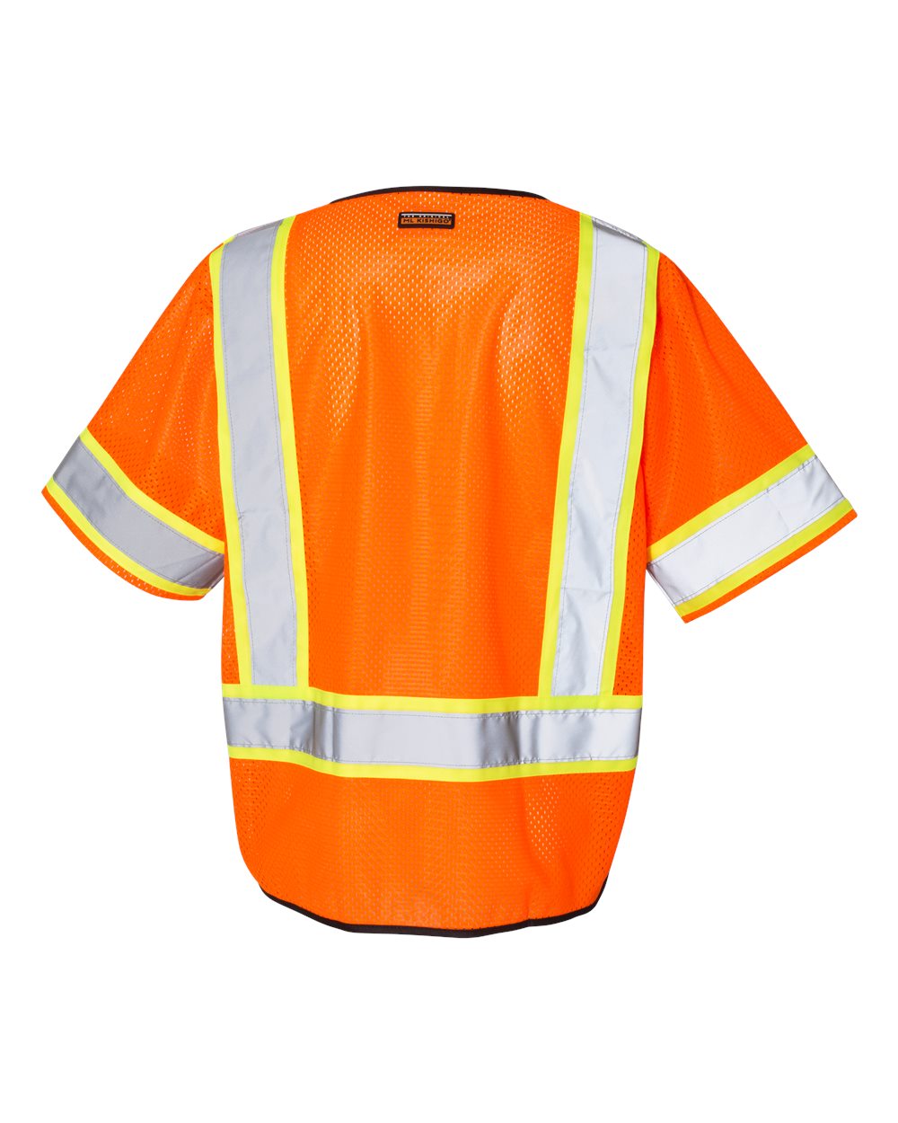 Rear View of Orange Class 3 Mesh Zippered Vest - 1565-1566