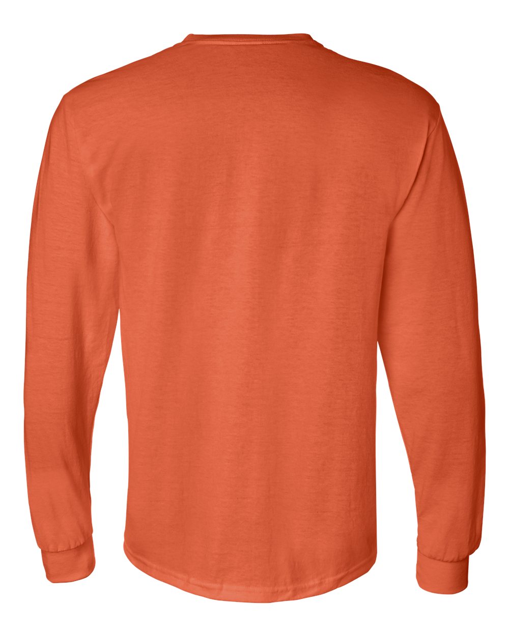 Rear View of Orange DryBlend® 50/50 Long Sleeve T-Shirt - 8400