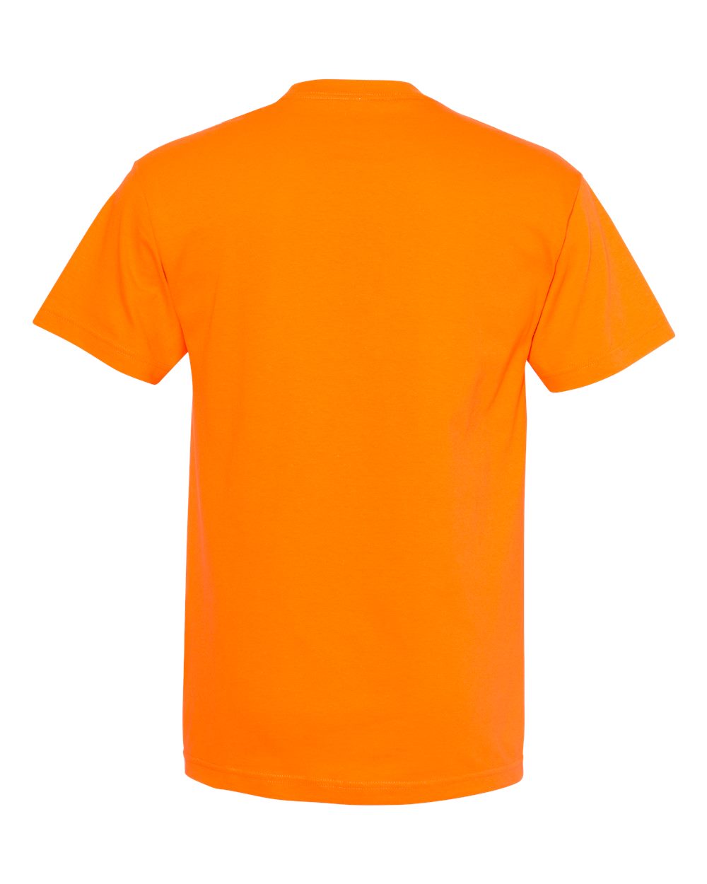 Rear View of Orange Heavyweight Cotton Tee - 1301