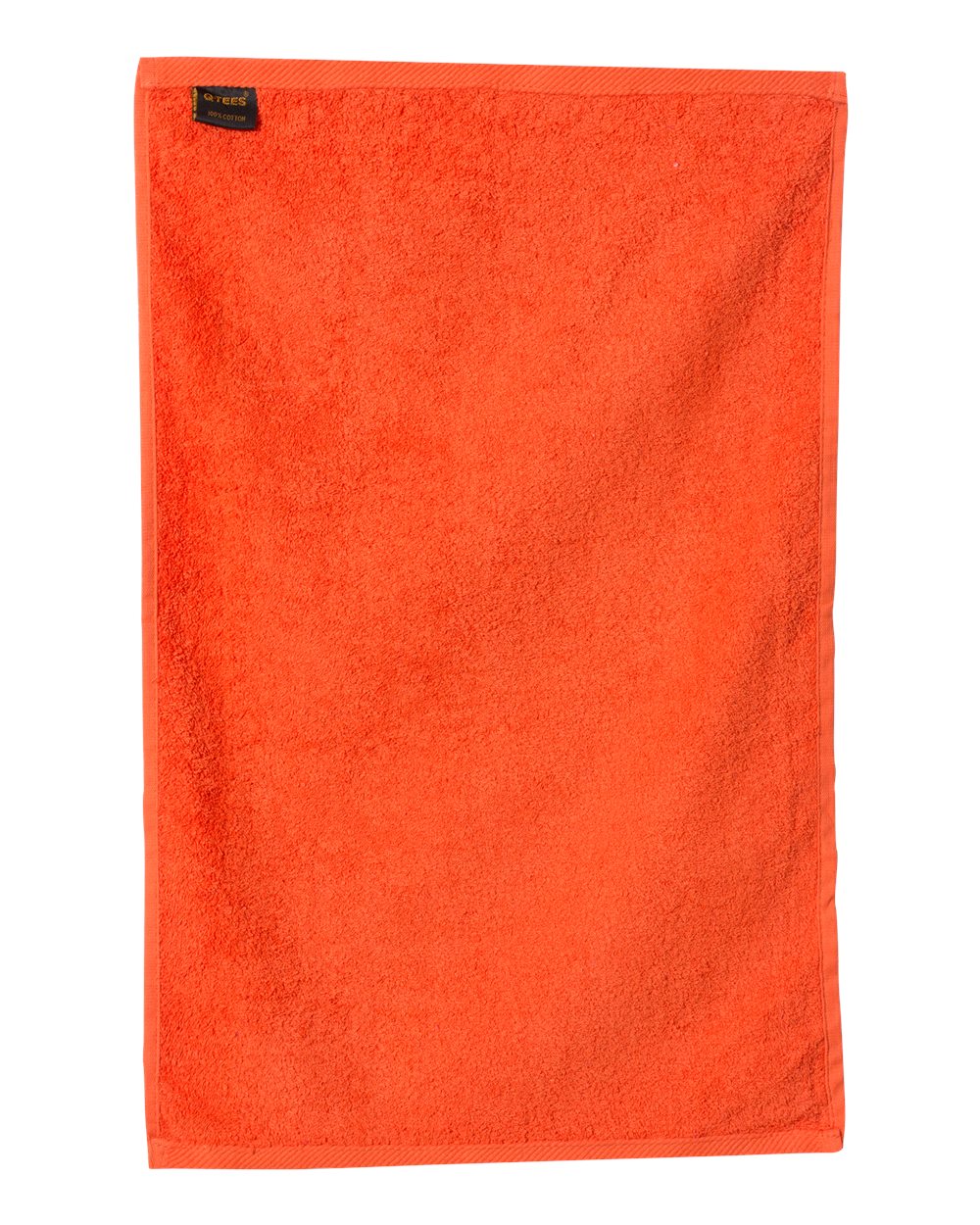 Rear View of Orange Hemmed Hand Towel - T200