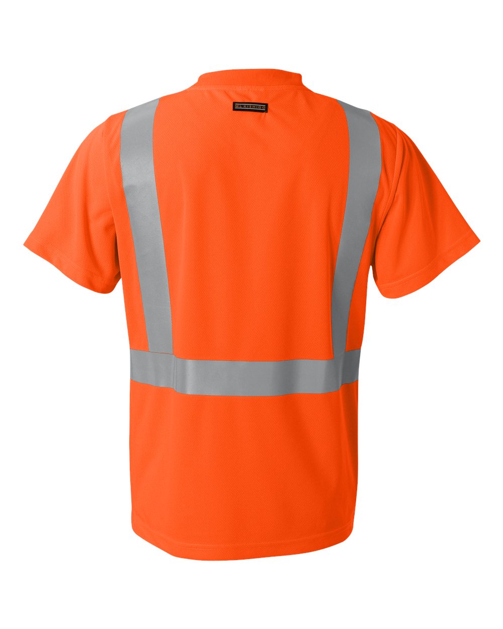 Rear View of Orange High-Performance Microfiber T-Shirt - 9110-9111