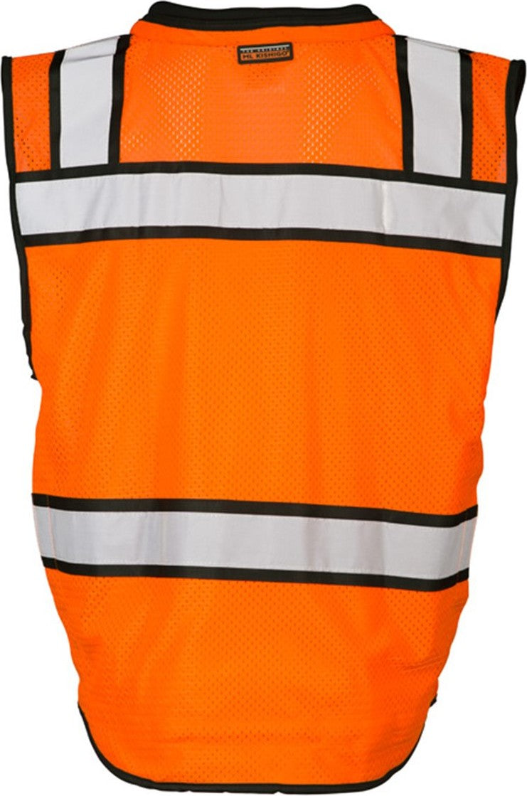 Rear View of Orange High-Performance Surveyors Vest - S5004-5005
