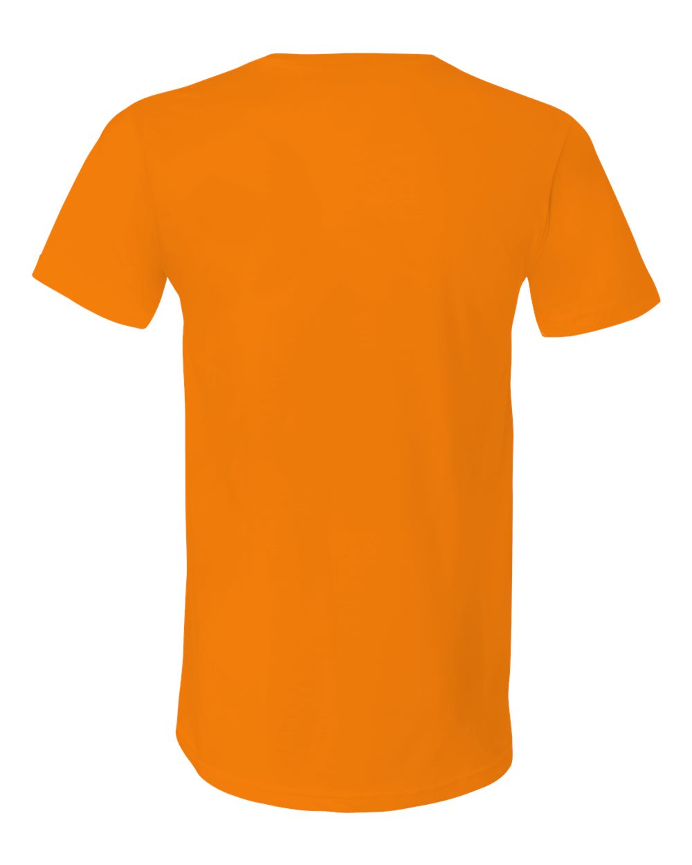 Rear View of Orange Jersey V-Neck Tee - 3005