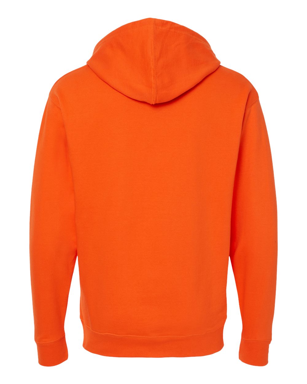 Rear View of Orange Midweight Hooded Sweatshirt - SS4500