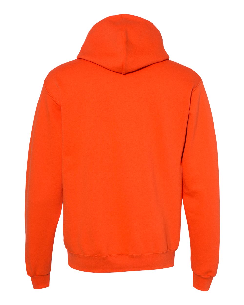 Rear View of Orange Powerblend® Hooded Sweatshirt - S700
