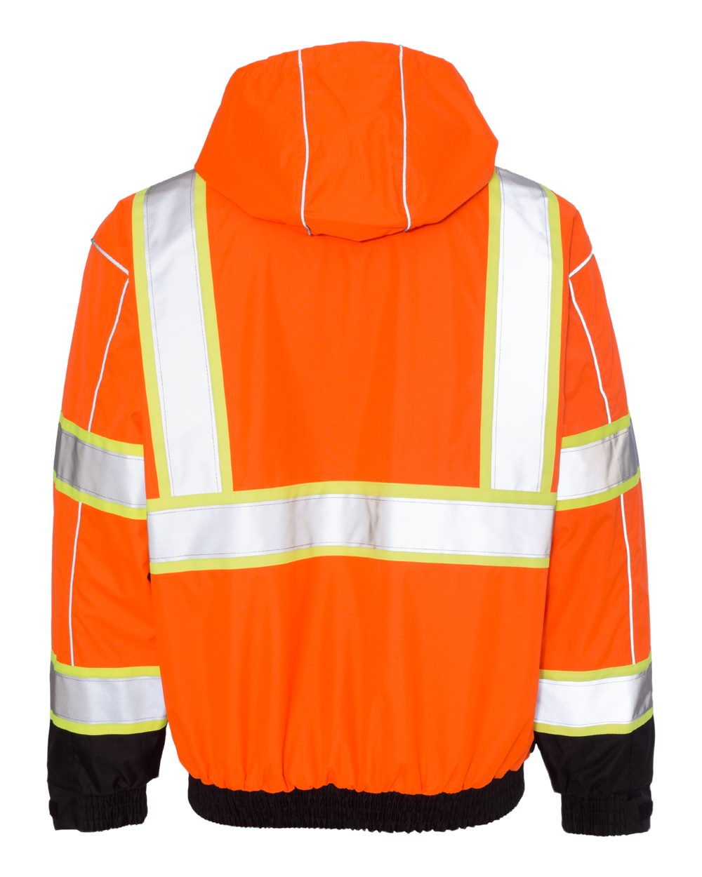 Rear View of Orange Premium Brilliant Series® Bomber Jacket - JS119-120