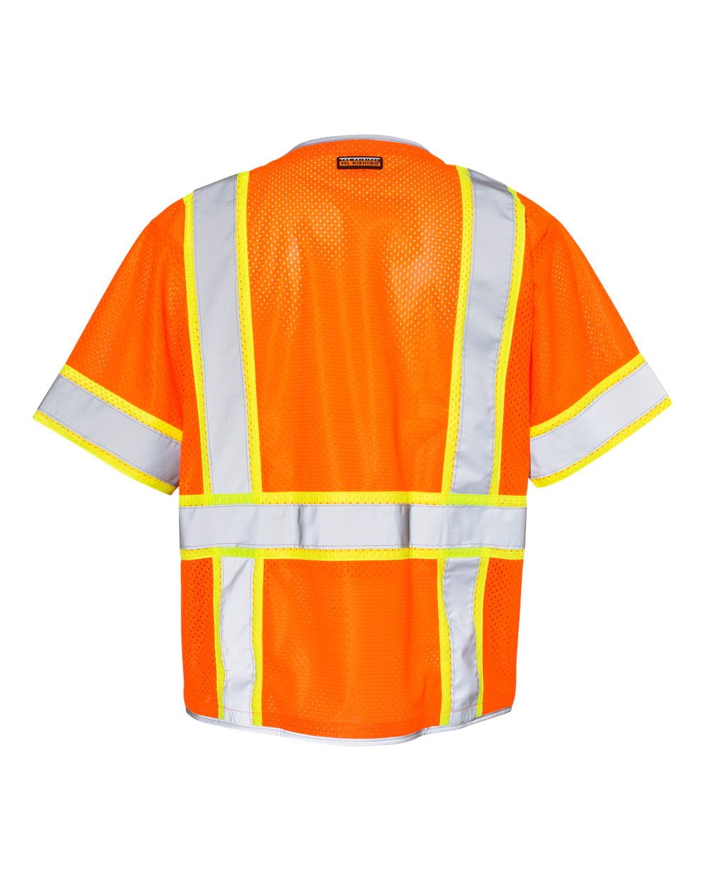Rear View of Orange Premium Brilliant Series® Heavy Duty Class 3 Vest - 1550-1551