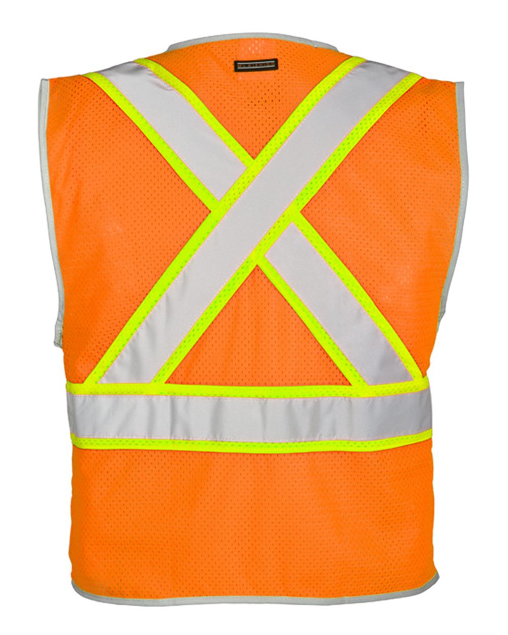 Rear View of Orange Premium Brilliant Series® X Back Dual Compliant Vest - 1576-1577