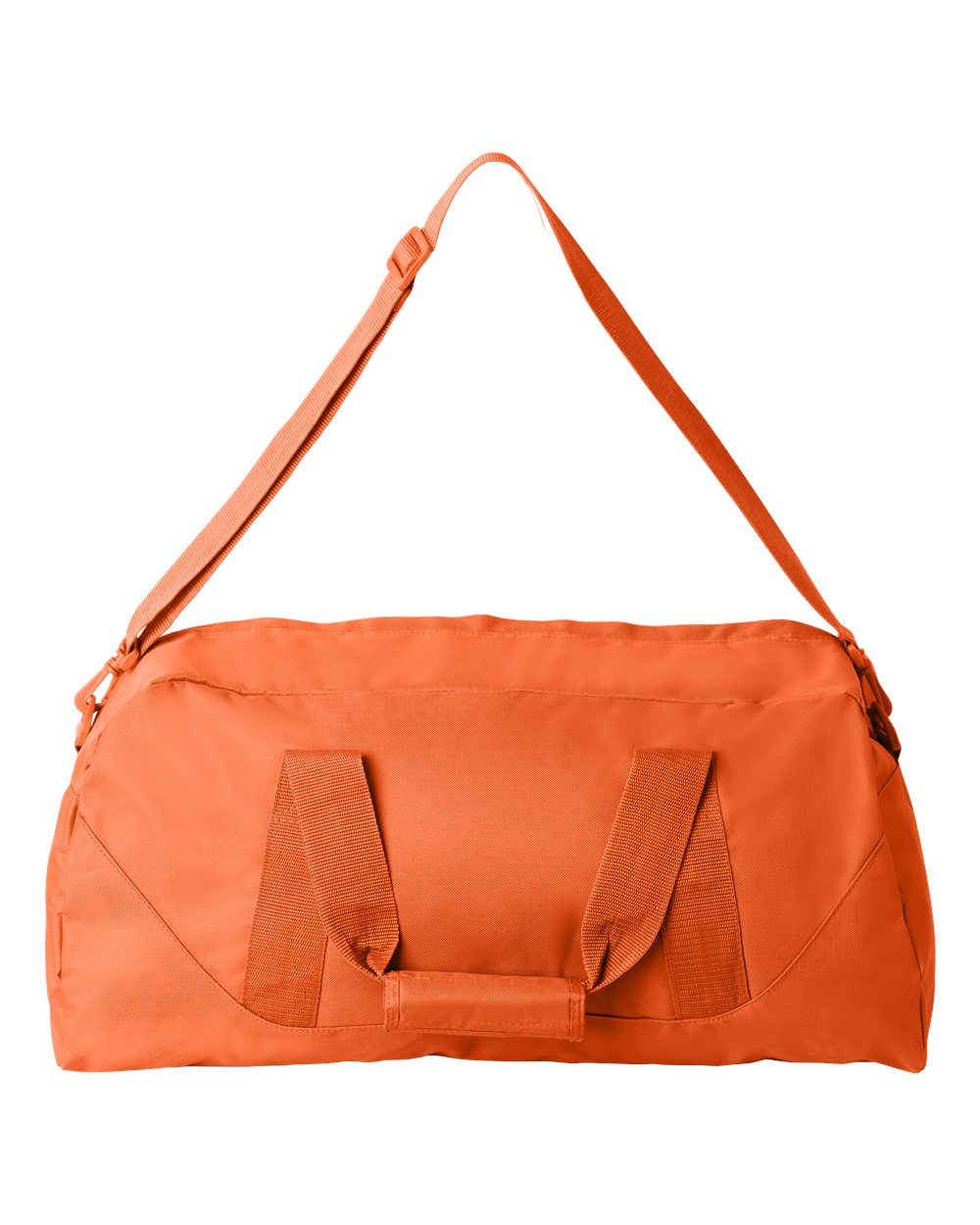 Rear View of Orange Recycled 23 1/2" Large Duffel Bag - 8806
