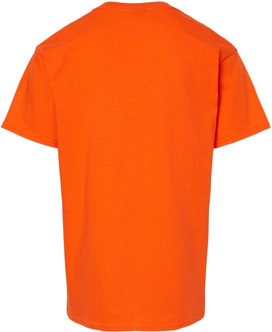 Rear View of Orange Softstyle® Youth Midweight T-Shirt - 65000B