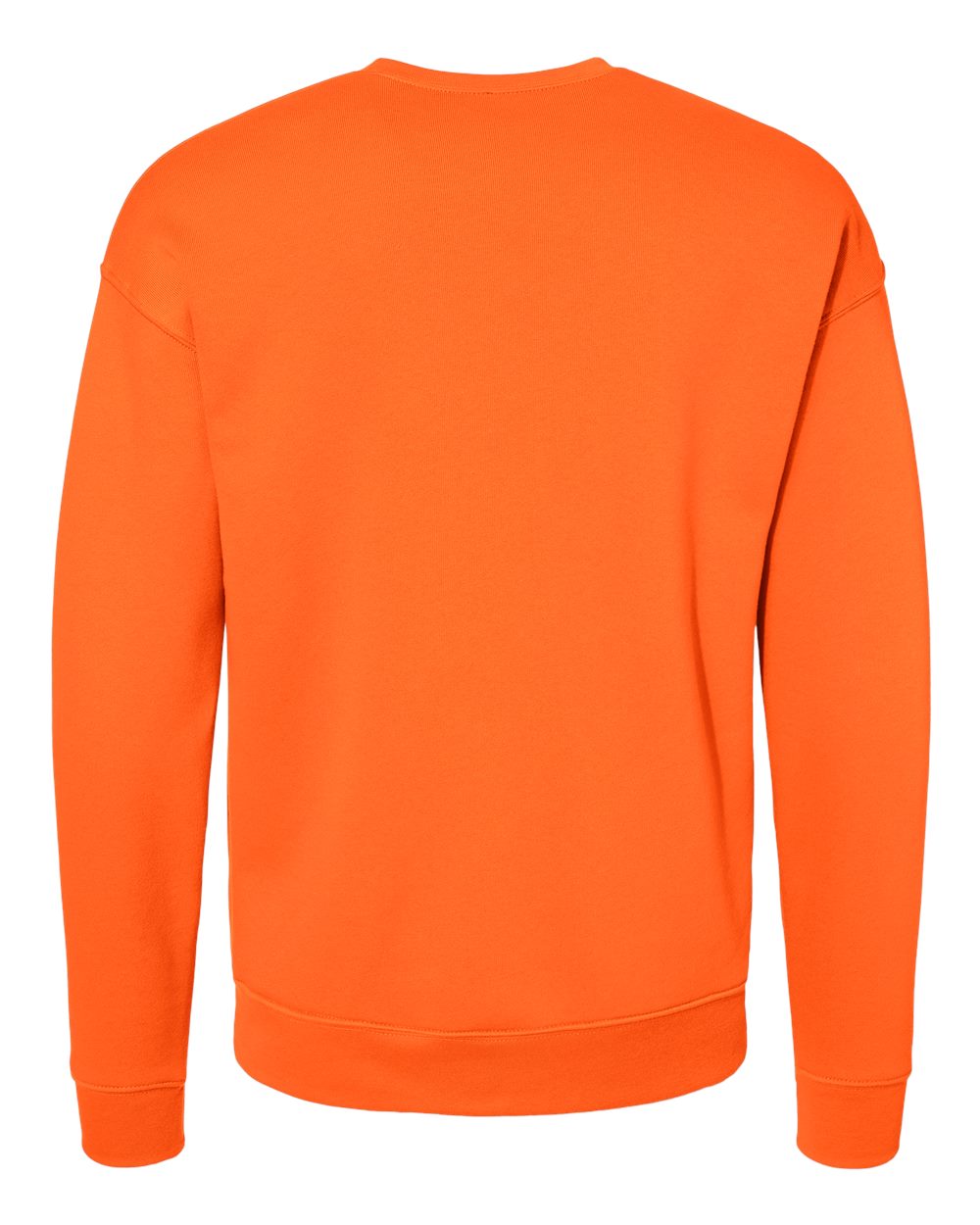 Rear View of Orange Sponge Fleece Drop Shoulder Crewneck Sweatshirt - 3945