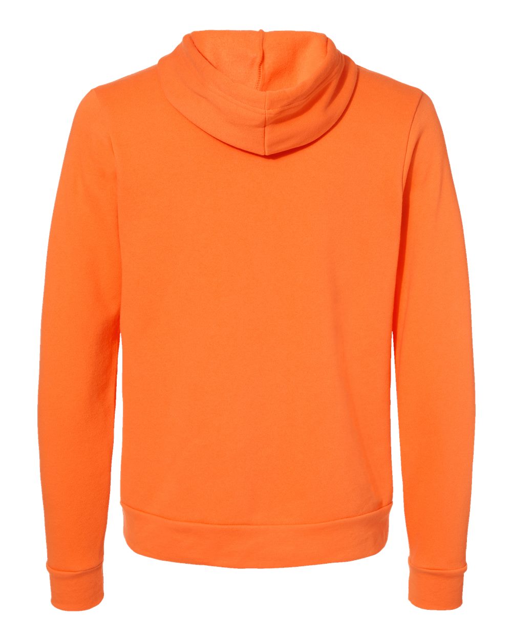 Rear View of Orange Sponge Fleece Hoodie - 3719