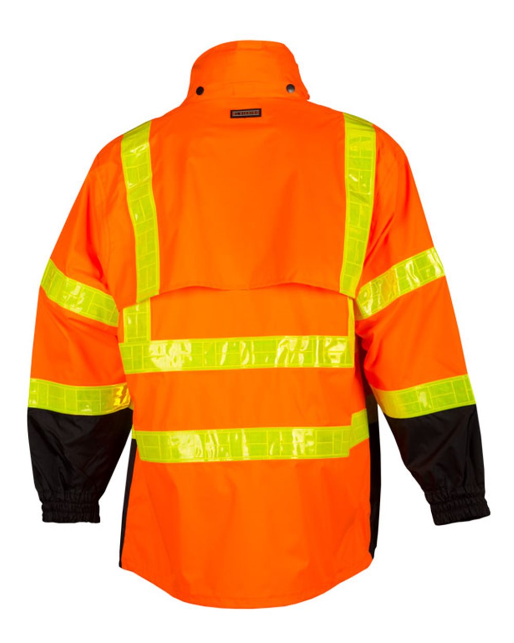 Rear View of Orange Storm Stopper Pro Rainwear Jacket - RWJ100-101