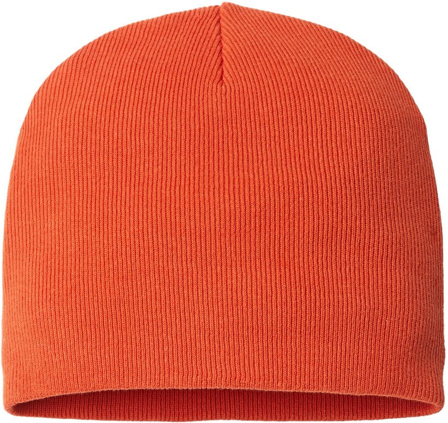 Rear View of Orange Sustainable Beanie - YALA