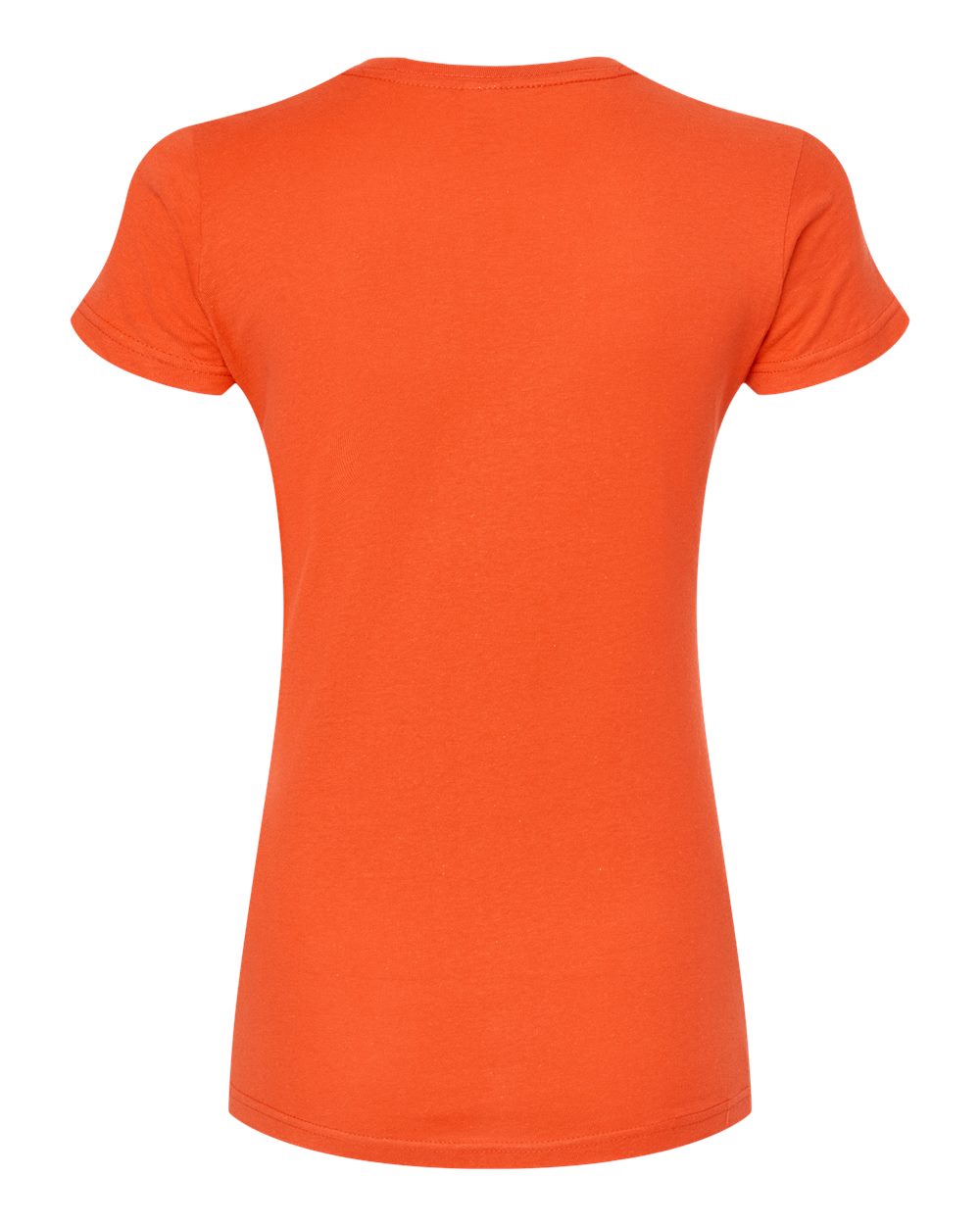 Rear View of Orange Women's Fine Jersey Slim Fit T-Shirt - 213