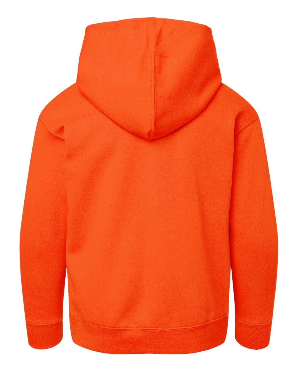 Rear View of Orange Youth Fleece Hoodie - 2296
