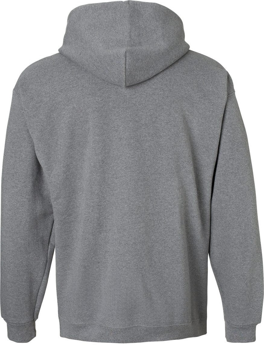 Rear View of Oxford Grey Ultimate Cotton® Hooded Sweatshirt - F170