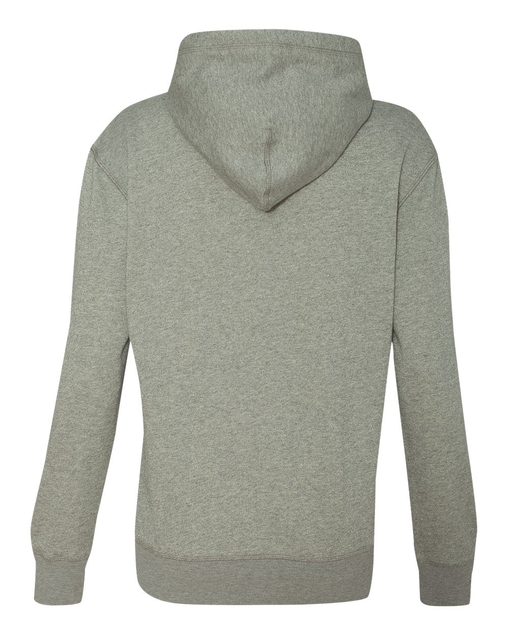 Rear View of Oxford/ Silver Women’s Glitter French Terry Hooded Sweatshirt - 8860