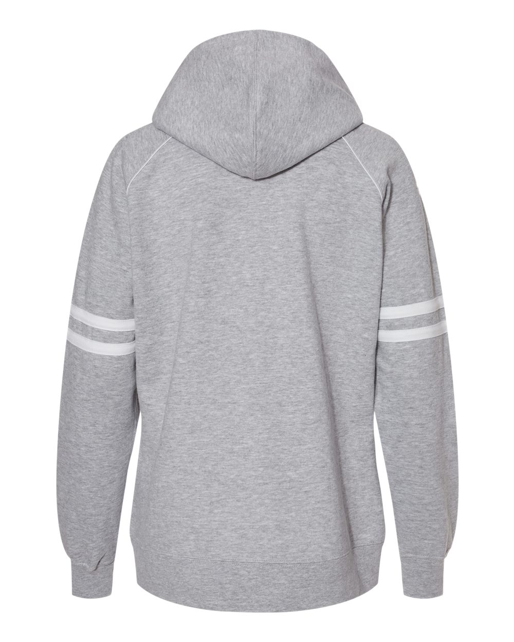 Rear View of Oxford Women's Varsity Fleece Piped Hooded Sweatshirt - 8645