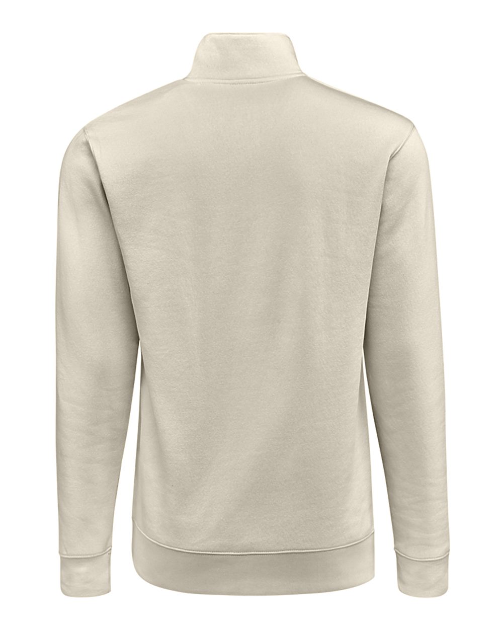 Rear View of Oyster BTB Fleece Quarter-Zip Sweatshirt - 8722