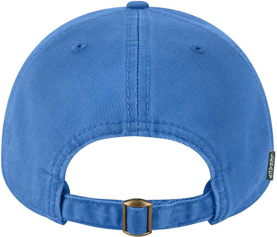 Rear View of Pacific Blue Relaxed Twill Dad Hat - EZA