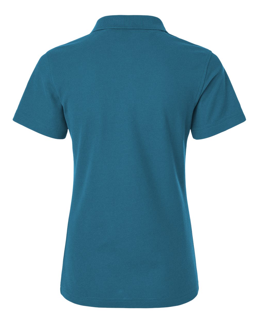 Rear View of Pacific Blue Women's Pique Polo - 62800L