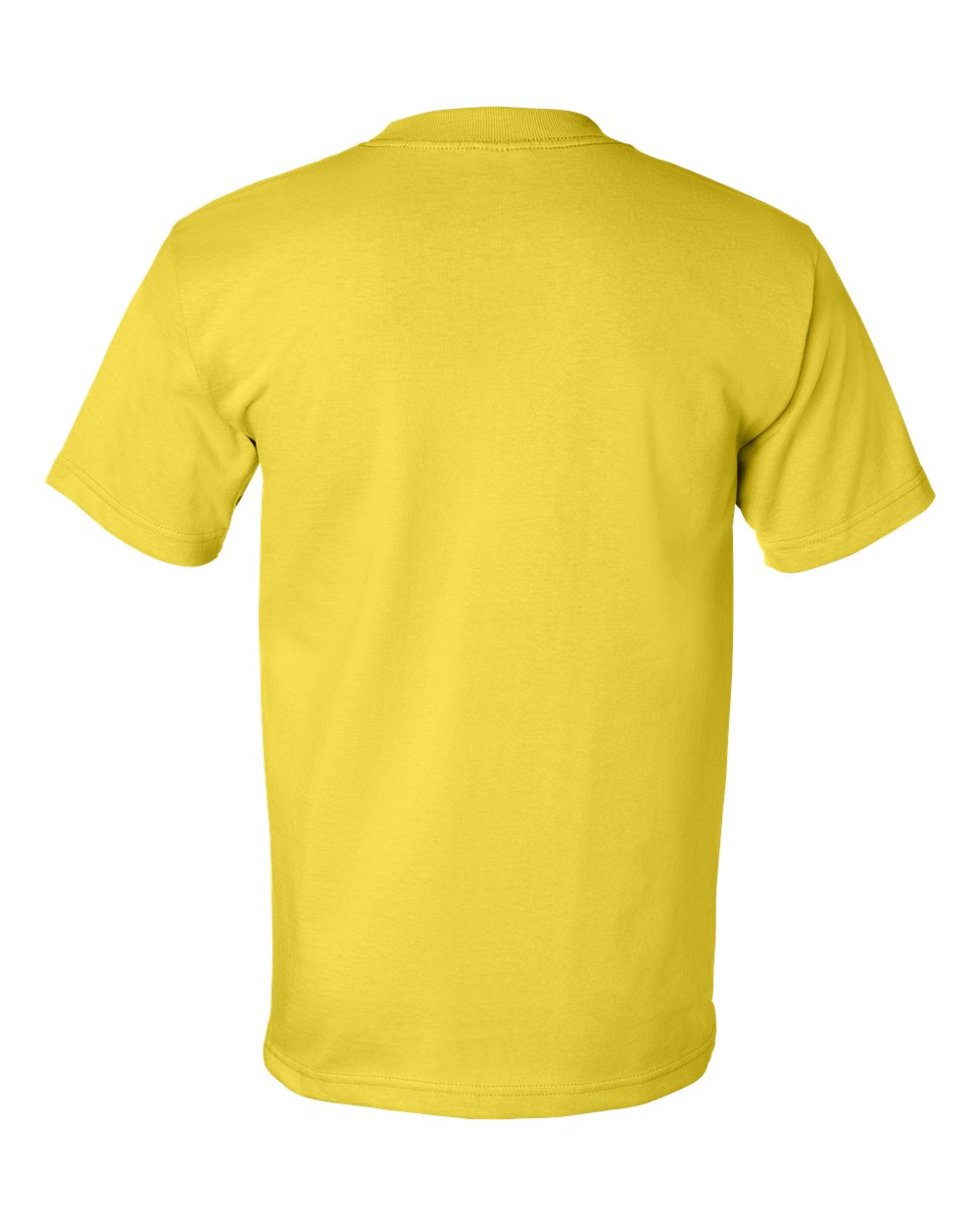 Rear View of Pacific Yellow USA-Made Heavyweight T-Shirt - 5100
