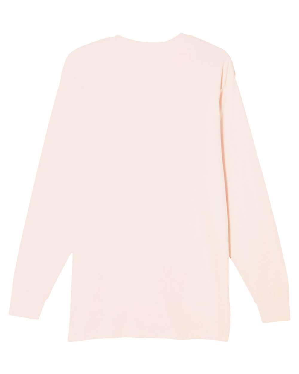 Rear View of Pale Pink Heavyweight Long Sleeve T-Shirt - LS15009