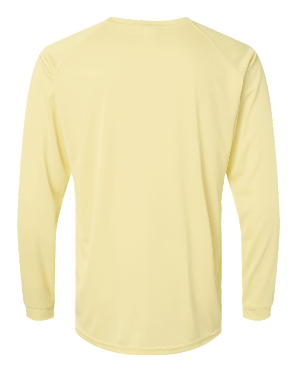 Front View of Pale Yellow Long Islander Performance Long Sleeve T-Shirt - 210