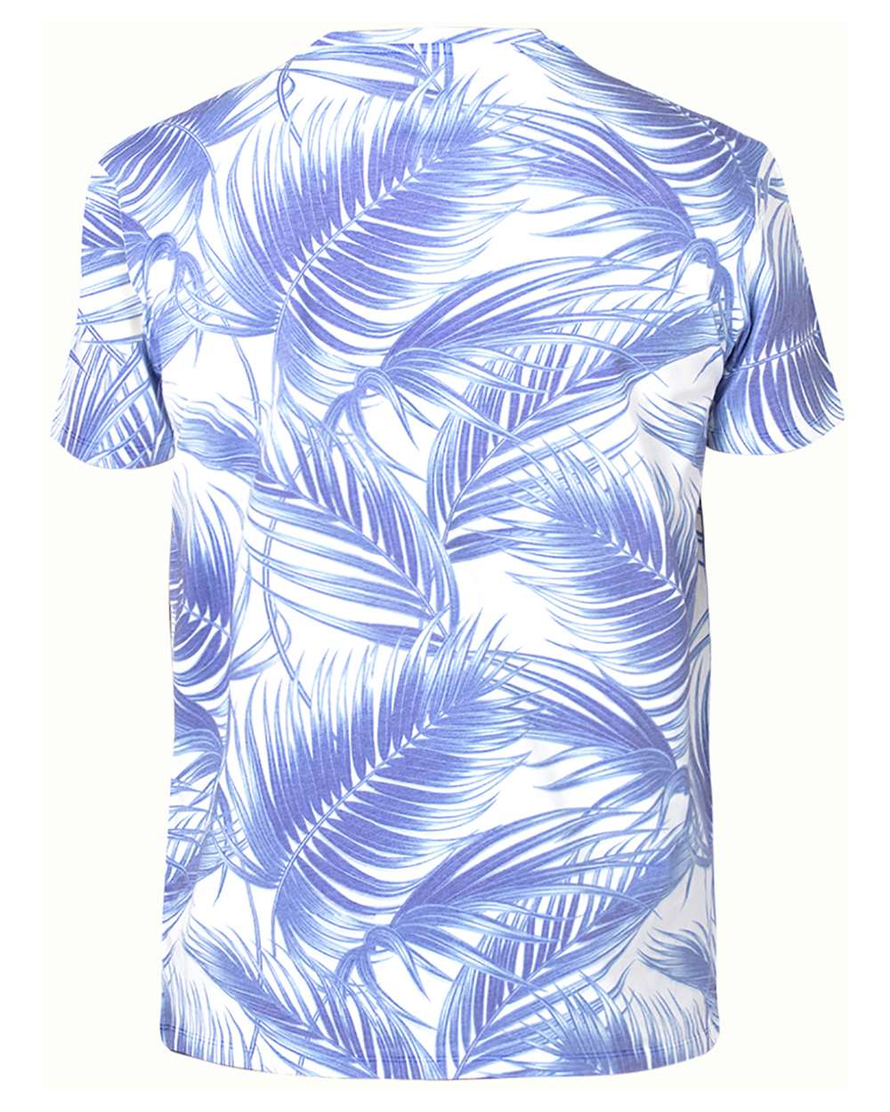 Rear View of Palm Paradise Ultimate CVC T-Shirt - 100A