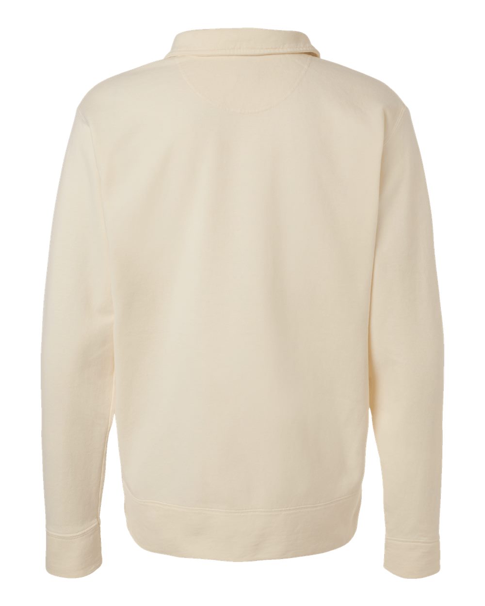 Rear View of Parchment Garment-Dyed Polo Collar Sweatshirt - GDH490