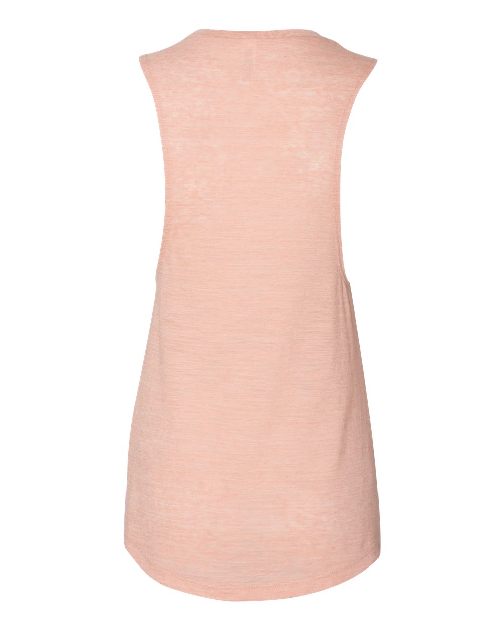 Rear View of Peach Slub Women's Flowy Scoop Muscle Tank - 8803