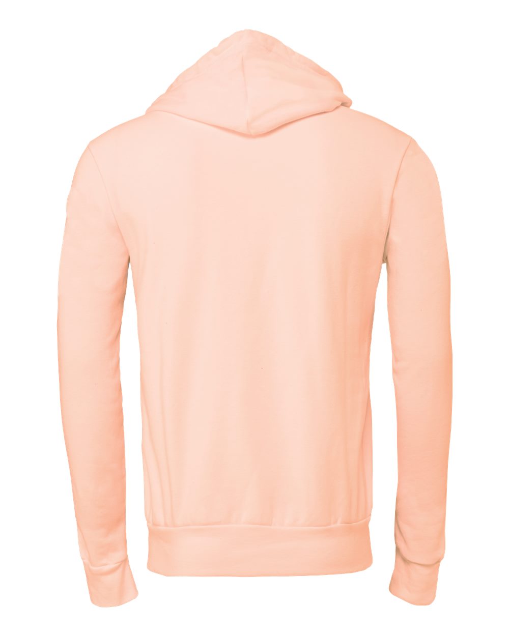 Rear View of Peach Sponge Fleece Hoodie - 3719