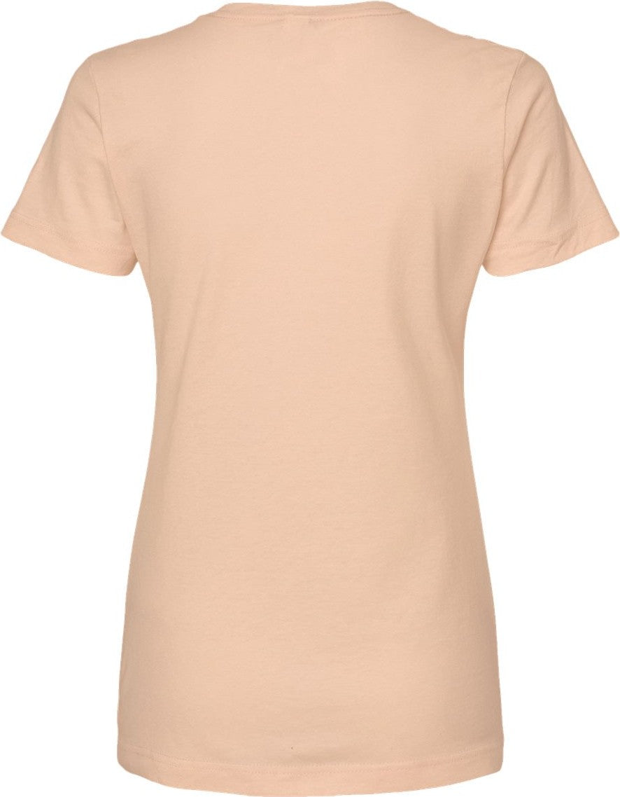 Rear View of Peach Women's Fine Jersey Classic Fit T-Shirt - 216