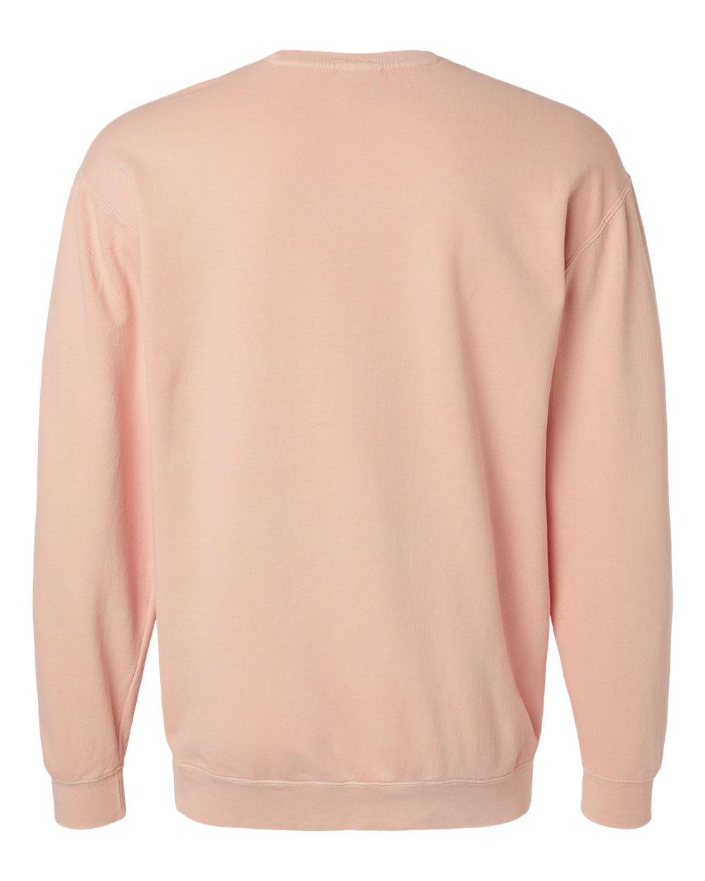 Rear View of Peachy Garment-Dyed Lightweight Fleece Crewneck Sweatshirt - 1466