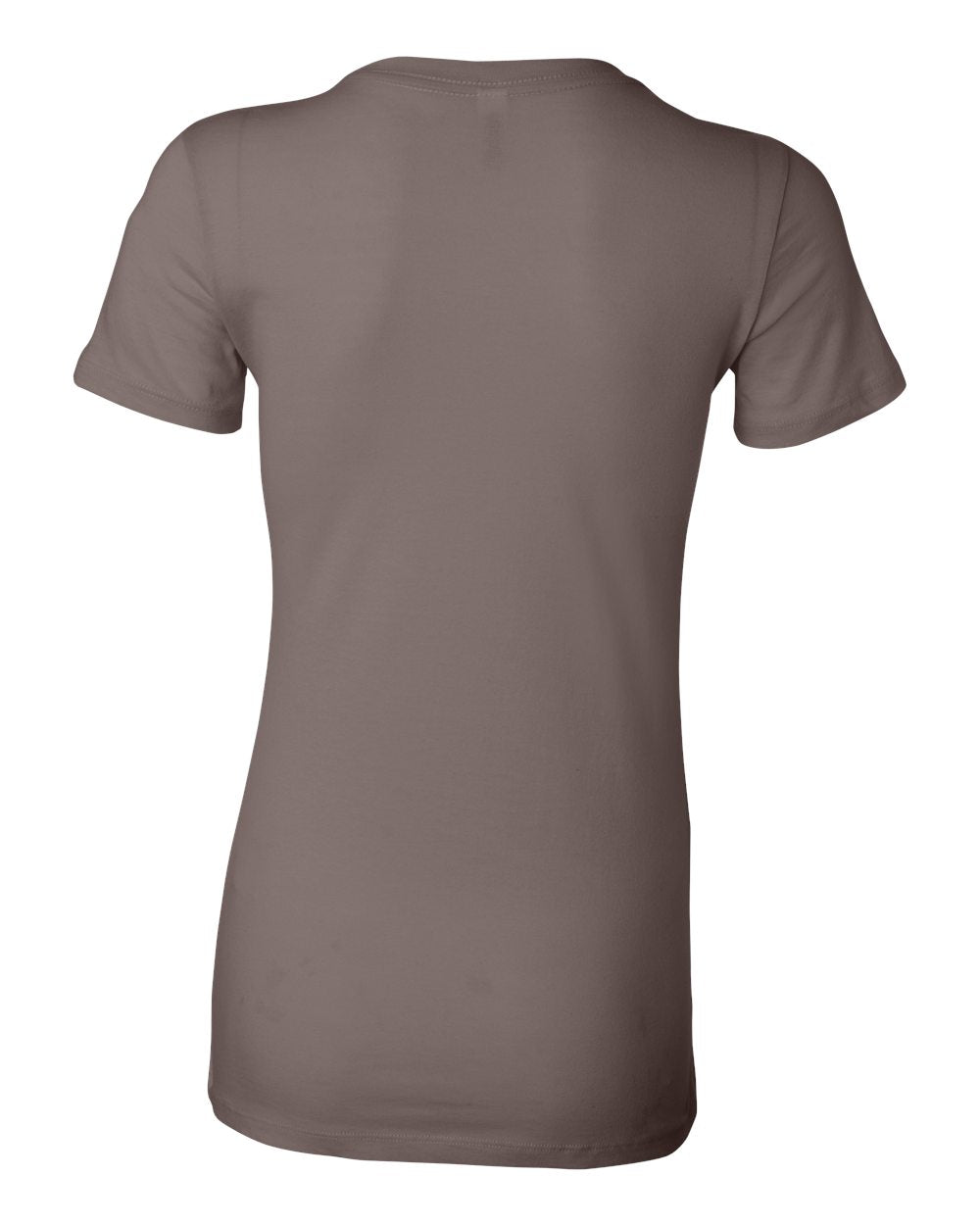 Rear View of Pebble Brown Women's Slim Fit Tee - 6004