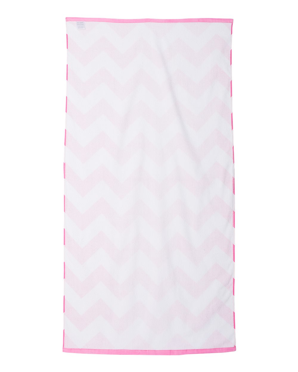 Rear View of Perfect Pink Chevron Velour Beach Towel - C3060X