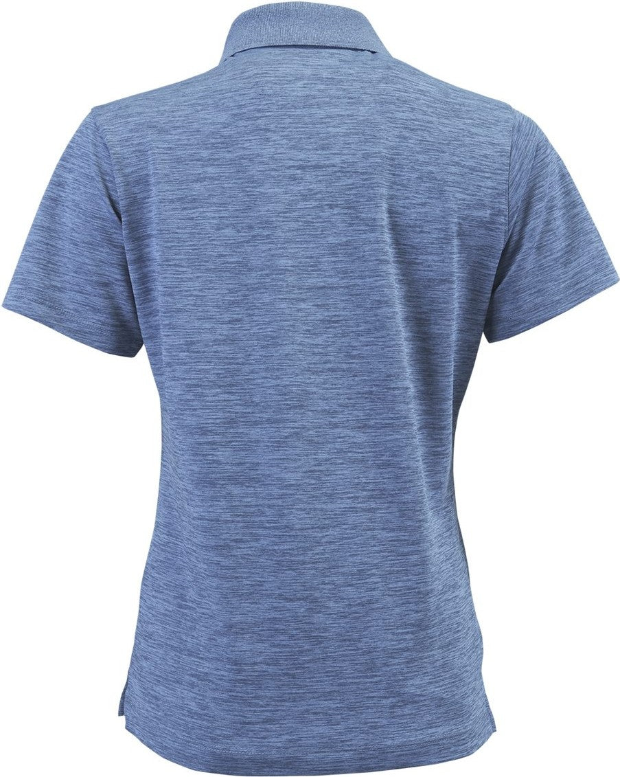 Rear View of Peri Blue Heather Women's Dakota Striated Heather Polo - 131