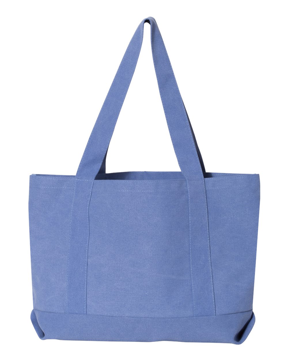 Rear View of Periwinkle Blue Seaside Cotton Pigment Dyed Resort Tote - 8870