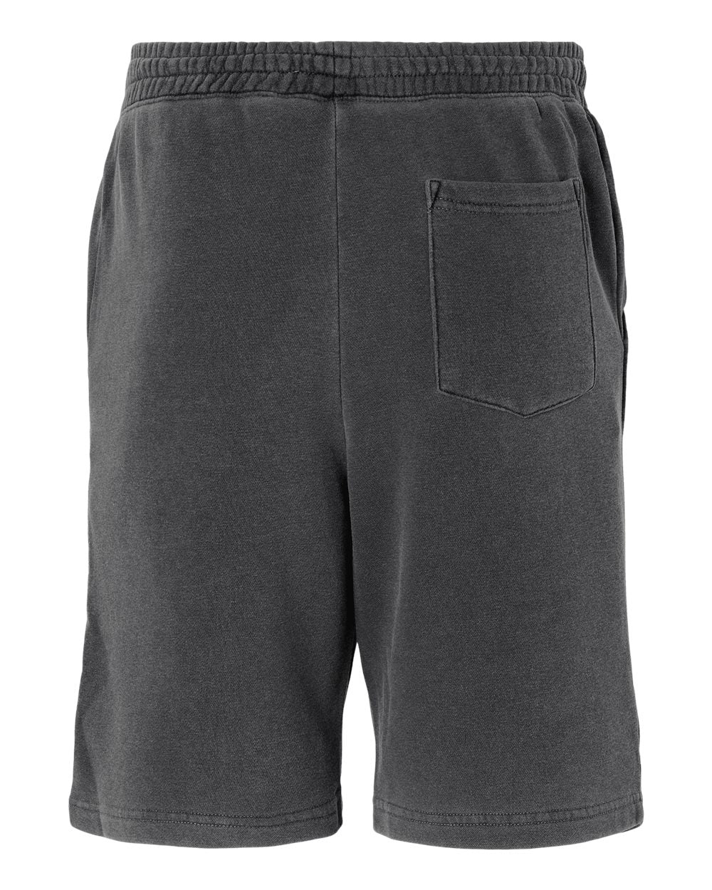 Rear View of Pigment Black Pigment-Dyed Fleece Shorts - PRM50STPD