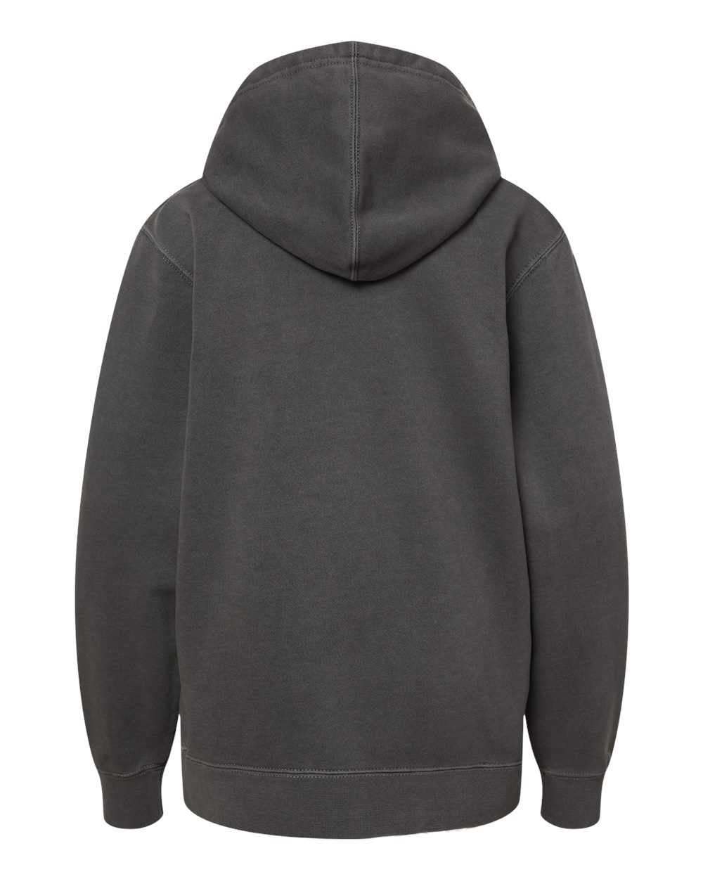 Rear View of Pigment Black Youth Midweight Pigment-Dyed Hooded Sweatshirt - PRM1500Y